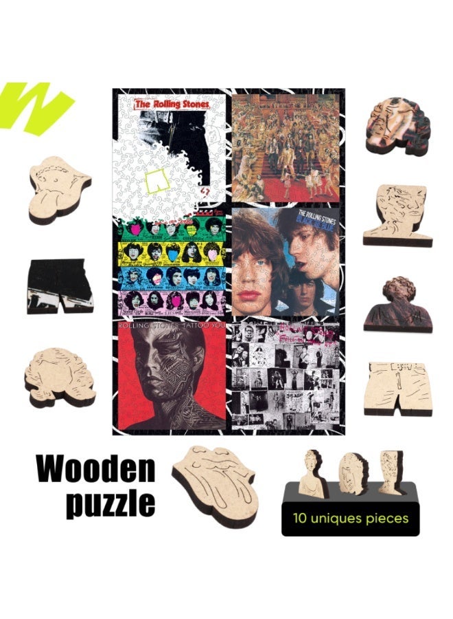 ROLLING STONES The Rolling Stones Wooden Puzzle – Iconic Albums | Official Licensed Jigsaw for Adults 14+ - Image 2